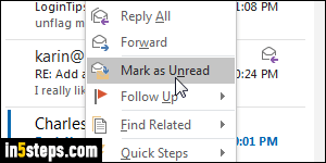 Flag message in Outlook - Step 1