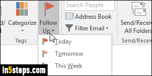 Flag message in Outlook - Step 4