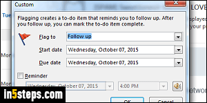 Flag message in Outlook - Step 5