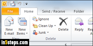 Hide envelope icon in Outlook - Step 3