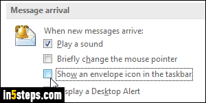 Hide envelope icon in Outlook - Step 5