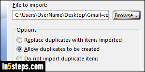 Import Gmail contacts to Outlook - Step 6
