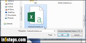 Import Hotmail contacts to Outlook - Step 4