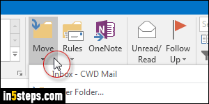 Move email messages to Outlook folders - Step 6