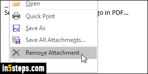 Remove attachment in Outlook - Step 3