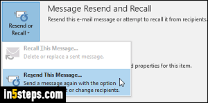 Resend message in Outlook - Step 3
