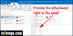 Save attachments in Outlook - Step 1