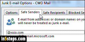 outlook for mac safe senders list