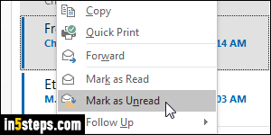 Only show unread mail in Outlook - Step 2