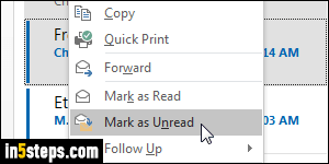 highlight unread messages in outlook 2016 on mac