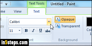 Add and change text color in MS Paint - Step 3