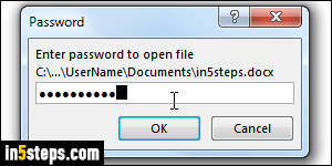 Add password to Word document - Step 5