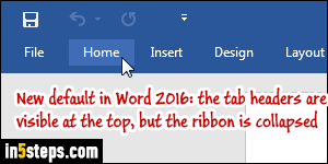 microsoft word toolbar tabs