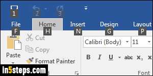 How to show the toolbar in word