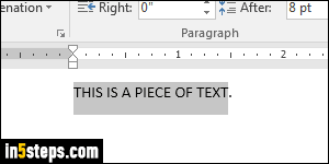 Change upper/lower case in MS Word - Step 2