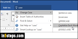 Change upper/lower case in MS Word - Step 3