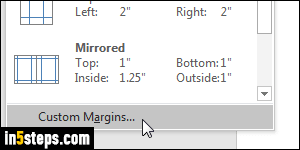 Change margins in Word 2016 - Step 4