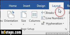 can you change layout of one page in word