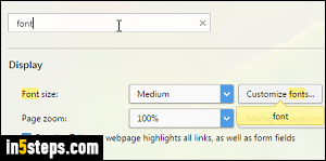 Change default font in Opera - Step 3