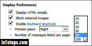 Change number of emails in Rackspace - Step 3