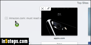 Add / Remove top sites in Safari - Step 4