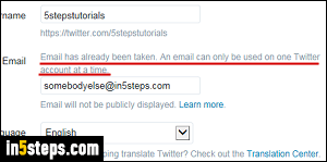 Change Twitter email address - Step 4