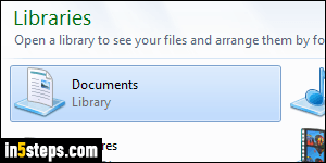Add folder to library in Windows 7 - Step 1