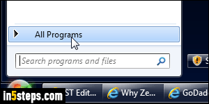 Add a program / shortcut to the start menu in Windows 7