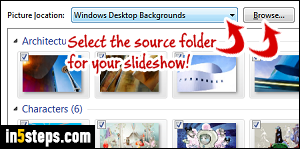 Automatically change wallpaper in Windows 7 - Step 2