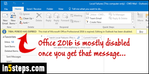 Buy Office 2016 / 365 after trial expires - Step 1
