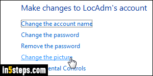 Change user account picture - Step 5