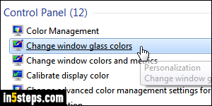 Change Aero glass color in Windows 7 - Step 2