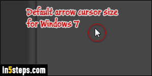 Change cursor size - Step 1