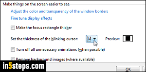 Change insertion point thickness - Step 3