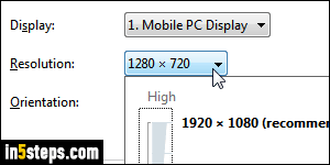 Change screen resolution in Windows 7 - Step 3