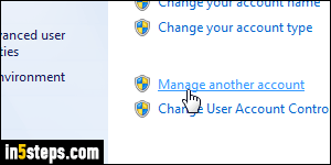 Change user account type - Step 3