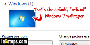 Change wallpaper in Windows 7 - Step 1