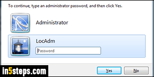 Change administrator password - Step 2