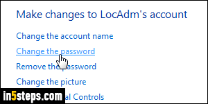 Change administrator password - Step 4