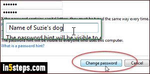 Change administrator password - Step 5