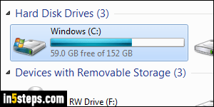 Using disk cleanup in Windows 7 - Step 1