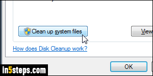 Using disk cleanup in Windows 7 - Step 5