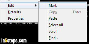 Copy paste text in DOS prompt - Step 5