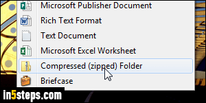 Create zip file in Windows 7 / 8 / 10 - Step 2