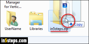 Create zip file in Windows 7 / 8 / 10 - Step 3