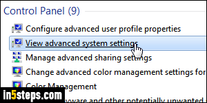 Disable animations in Windows 7 - Step 2