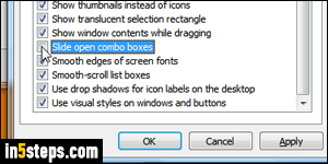 Disable animations in Windows 7 - Step 5