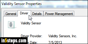 validity fingerprint sensor driver win7