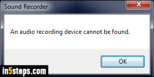 Disable microphone in Windows 7 - Step 1
