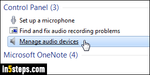 Disable microphone in Windows 7 - Step 2